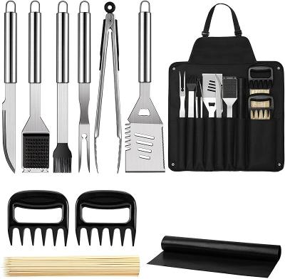 China Heavy Duty Easily Cleaned 6PCS BBQ Grill Tool Kit with High Quality Spatula, Fork, Tongs and Cleaning Brush for sale