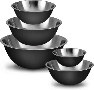 China Heavy Duty Mixing Bowls Set , Stainless Steel Meal Prep Salad Bowl for sale