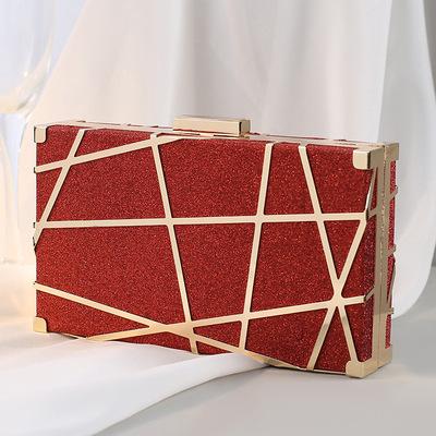 China Factory Direct Sale Fashion Daily Life All-match Metal Banquet Bag Custom Made Diagonal Female Small Square Clutch Bag for sale