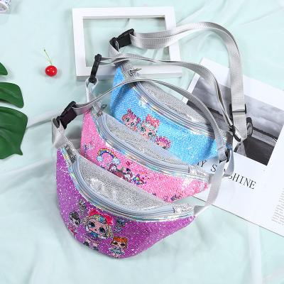 China Wholesale Cute Kids Outdoor Cute Doll Girls Travel Cartoon Water Proof Fashion Sequin Purses and Pussy Bling Packages for sale