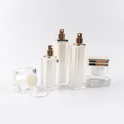 China Cosmetic New Arrival PMMA, MS, PP, ABS 30ML 42.5mm Diameter Square Lens Bottle For Personal Care for sale