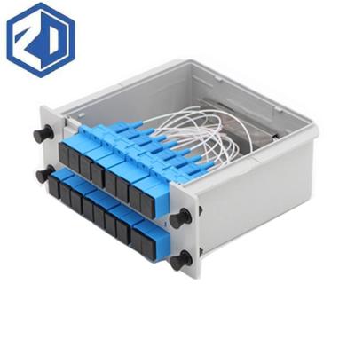 China Direct Type SC APC or UPC 1x4 1x8 1x16 1x32 1x64 Cassette Splitter Box Type PLC Plug-insert FTTX Systems Factory Supply for sale