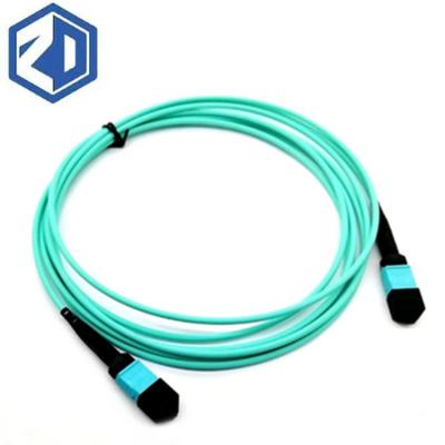 China Telecom Network Female-Female FTTx Om4 62.5/125 Simplex MPO-MPO 12 Core LSZH Fiber Optic Patch Cord for sale