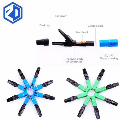 China Telecom Network FTTH SC APC/Upc Field Assembly Connector Fiber Optic Connector Fast/Optical Fast Connector For Drop Cable for sale