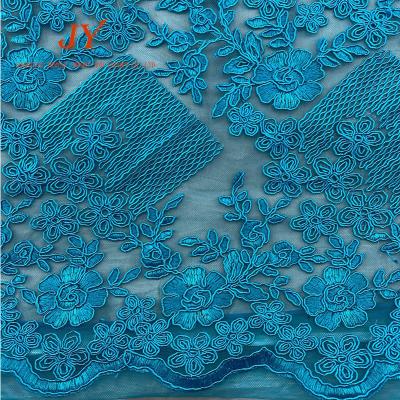 China FASHION LACE ROPE 3D EMBROIDERY DRESS SHIRT FABRICS DIMENSIONAL embroidery fabric for Kuwait market for sale