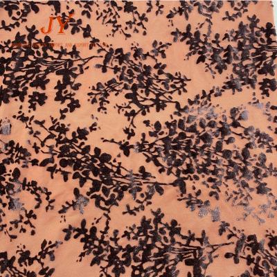 China A0571 Anti New Pill Flower Silk Fabric Burnout Fancy Velvet Fabric For Dress for sale