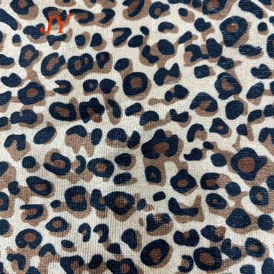 China Cheap anti pill Shaoxing ready goods fashion new leopard printing velvet brasso printed fabric for garment for sale