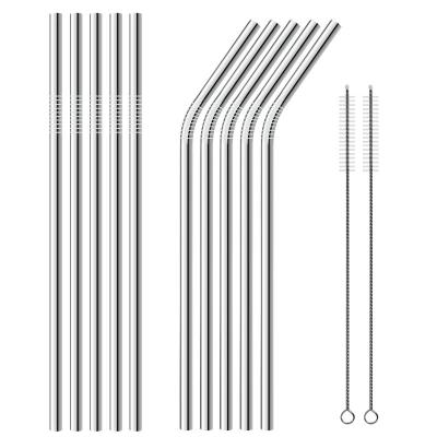 China 304 Stainless Steel Metal Sustainable Reusable Drinking Straws with Cleaner Brush Te koop