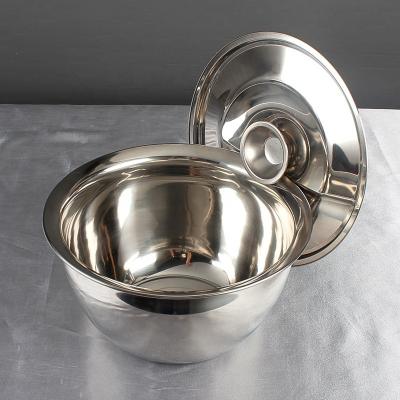 China Good quality 10cm-24cm stainless steel viable hot selling universal oli basin mixing bowl with luxury lid Te koop