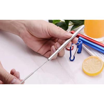 China US Amazon Sustainable Hot Selling Reusable Straw Material Reusable Telescopic Metal With Box for sale