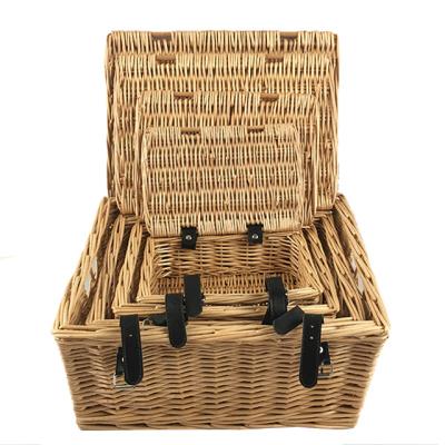 China Sustainable Cheapest Price Handmade Vintage Renel Storage Picnic Basket Outdoor Rattan for sale