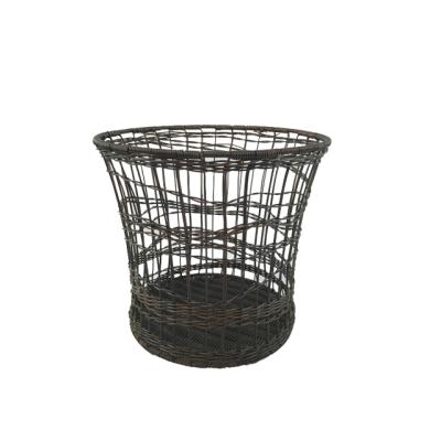 China Home Sustainable Hotel PE Plastic Rattan Mesh Waste Baskets Eco-friendly Renel for sale