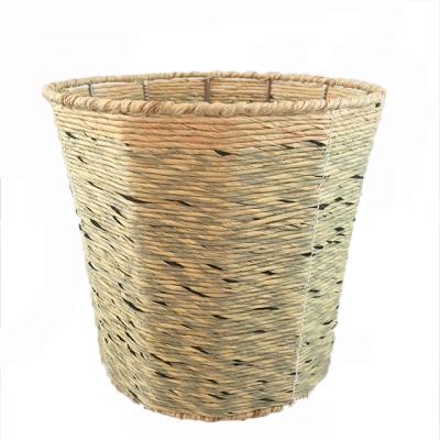 China Renel Sustainable Handmade Woven Household Hotel Office Supplies Garbage Bin Waste Basket for sale