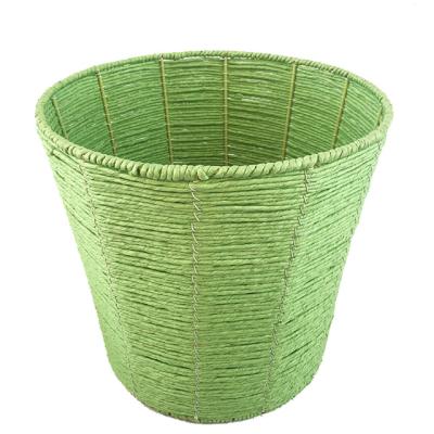 China Sustainable Renel Hand Knitting Home Office Paper Cord Woven Cheap Waste Basket for sale