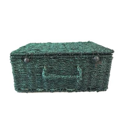 China Renel Viable Cheap Price Colored Plant Plankton Suitcase Fabric Portable Organizer Square Baskets With Lids for sale