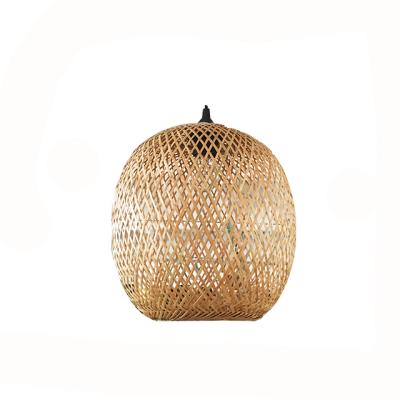 China Renel Modern Handmade Natural Bamboo Woven Round Lampshade Frames for sale