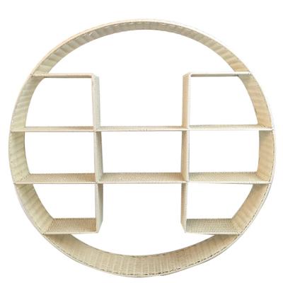 China Renel Modern Creative Plastic Rattan Storage Rack Living Room Around Floating Wall Shelves Home Decor for sale