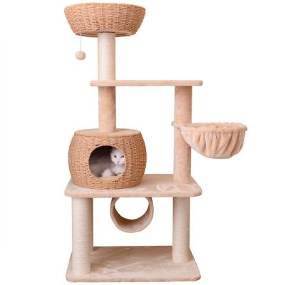 China Renel Furniture Sustainable Pet Supply Natural Material Happy Pet Growing Cat Tree for sale