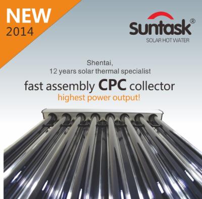 China New Design Suntask SHC Solar Heat Pipe Solar Thermal Collector With CPC Reflector for sale