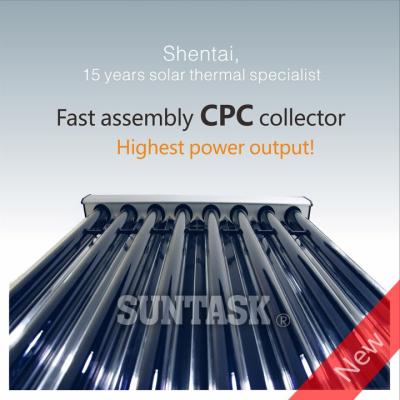 China Solar Thermal Highest Power Output Pressurized Solar Collector With CPC Mirror for sale