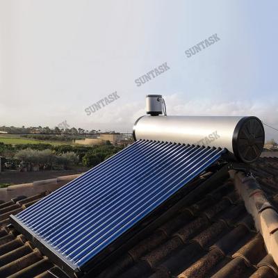 China Suntask Outdoor Gravity Solar Water Heater With Auxiliary Tank for sale