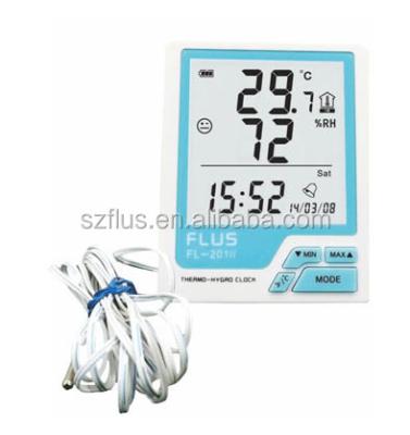 China Digital Automatic Weather Station for Monitoring Temperature Humidity Thermometer Weather Indoor Indoor Outdoor Alarm Clock FL-201W for sale