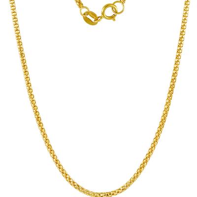 China Nickel Free Lead Free Premium Quality Popcorn Chain 160Mm Gauge 18 Carat Gold Plated Luxury Necklace For Girls Choker for sale