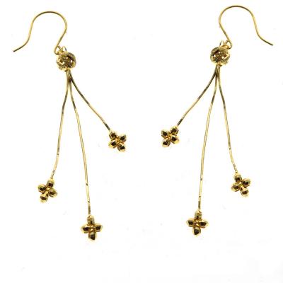 China Fashionable Competitive Price Classic Solid 18K Yellow Gold Ball Dangling Luxury Women Earings for sale