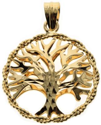 China Fashionable Low Price Women's 18K Solid Gold Tree Of Life Silver Tree Pendant for sale