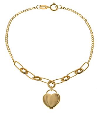 China Top Quality Competitive Price 18K Solid Gold Trendy Women's Top Quality Fashion Heart Bracelet for sale