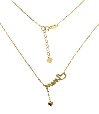 China 18K Solid Gold Trendy Direct Heart Making Prices Favroable Link Chain Dangling Unisex Necklace for sale