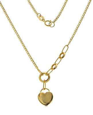 China Double Heart Necklace Chain Solid 18K Gold Classic Fashionable High Quality Fashionable Competitive Price Real for sale