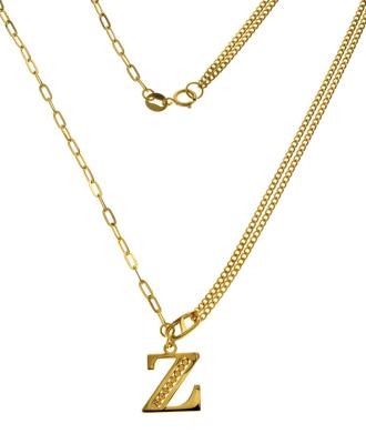 China Fashionable High Level 18K Solid Gold Double Paper Clip Jewelry Unisex Initial Letter Chain Necklace for sale