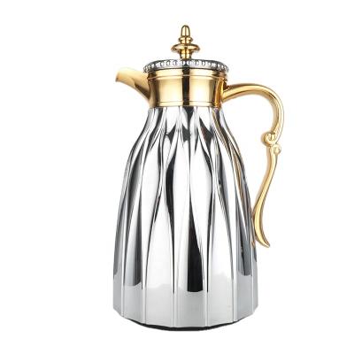 China WITH LID 1000ml ABS New Arrival Dummy With Color Silver Gold Coating Vacuum Flask Coffee Glass Jar for sale