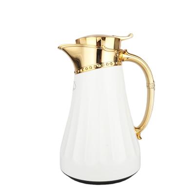 China Promotion 0.7L PORTABLE Vacuum I Teapot Flasks Water Jug Outer Metal Vacuum Flask Inner Glass Coffee Pot for sale