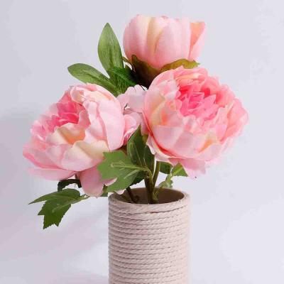 China Pretty Design Indoor Decoration Flower Real Touch Peony Pink Flowers New Hot Sale Artificial Peony Plants for sale