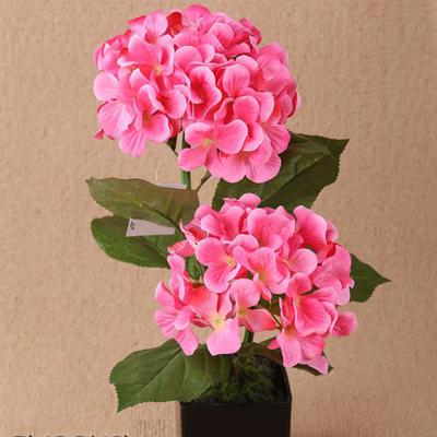 China Wholesale Light Pink Festival Fabric Hydrangea Emulation Flower In Plastic Pot for sale