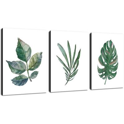 China High Quality Custom Made Modern Green Wall Art For Home Decoration Leaf Canvas Print for sale