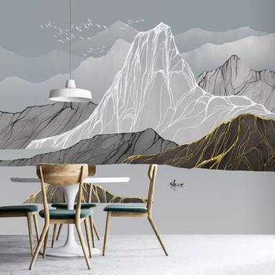 China Lake Trade modern design wallpaper fabric canvas 3d mural for home decor removable sticker wp044 for sale