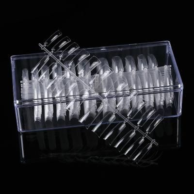 China DIY Nails Art 440Pcs/box Color Denim Nails Long Half Cover Salon Nails ABS Hot Sale Natural Clear False French for sale