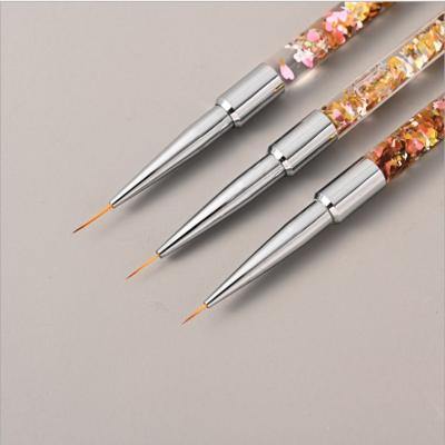 China Professional Manicure Brushes Pen Painted Carved Crystal Line Drawing Pen Nail Art Liner Brush OEM Professional 7/9/11mm Manicure Tool for sale