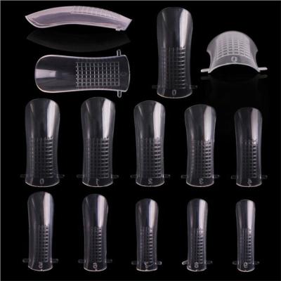 China Hot Selling Wholesale Quick DIY Nail Art Building Mold Tips Nail Double UV Acrylic Gel Forms Extension Nail Tips 100pcs/box for sale