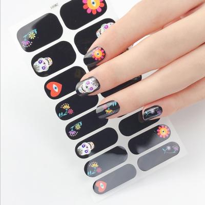 China Nail Art Decoration 3D Foil Hallow UV Nail Wrap Decoration Kids Girl DIY Nail Art Gel Rhinestone Decals Adhesive Waterproof Nail Decals for sale