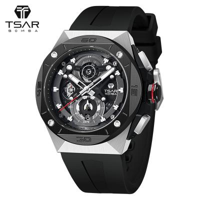 China TSAR Automatic BOMBA Factory Watches Rubber Strap Date Movement Sapphire Glass MIYOTA Waterproof Fashion Luxury Wristwatch For Men for sale