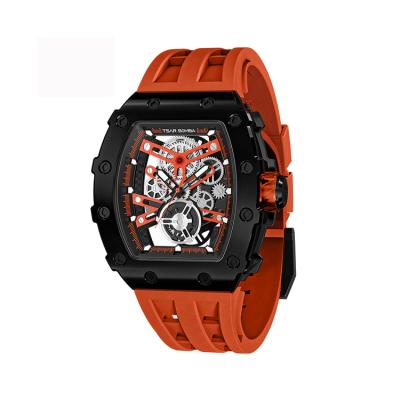 China Hot Wholesale Hollow Stainless Steel Skeleton Factory Wholesale Price Mechanical Automatic Watches for sale