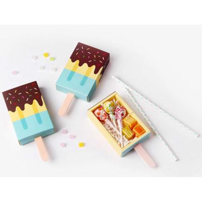 China Cute Recycled Mini Goody Bag Paper Goody Materials Cartoon Gift Box Candy Popsicle Design Gift Boxes For Kids, Children, Friends for sale