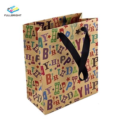 China Recyclable Recyclable Paper Bag Logo Printed Brown Paper Grocery Bag Food Grade Kraft Paper Flat Bottom Bag for sale