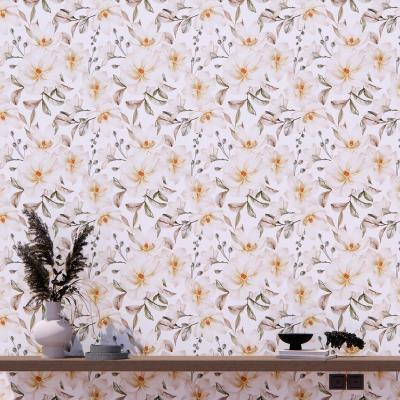 China Waterproof+ECO-Friendly+Self-adhesive Removable Self-adhesive Flower Pattern Self-adhesive Peel-and-Stick Fabric Wallpaper DIY Wall Sticker Decorative Painting Floral Polyester for sale