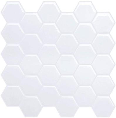 China Waterproof+Self-adhesive 2022 Self-adhesive 3D Wall Tiles Hexagon PU DIY Backsplash Removable Decoration Bathroom Waterproof for sale