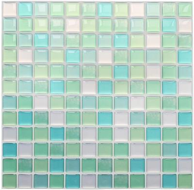 China Hot Selling Removable Waterproof+Self-adhesive Amazon Backsplash 3D Self Adhesive Wall Tiles Decoration Bathroom Mosaic PU DIY Waterproof for sale